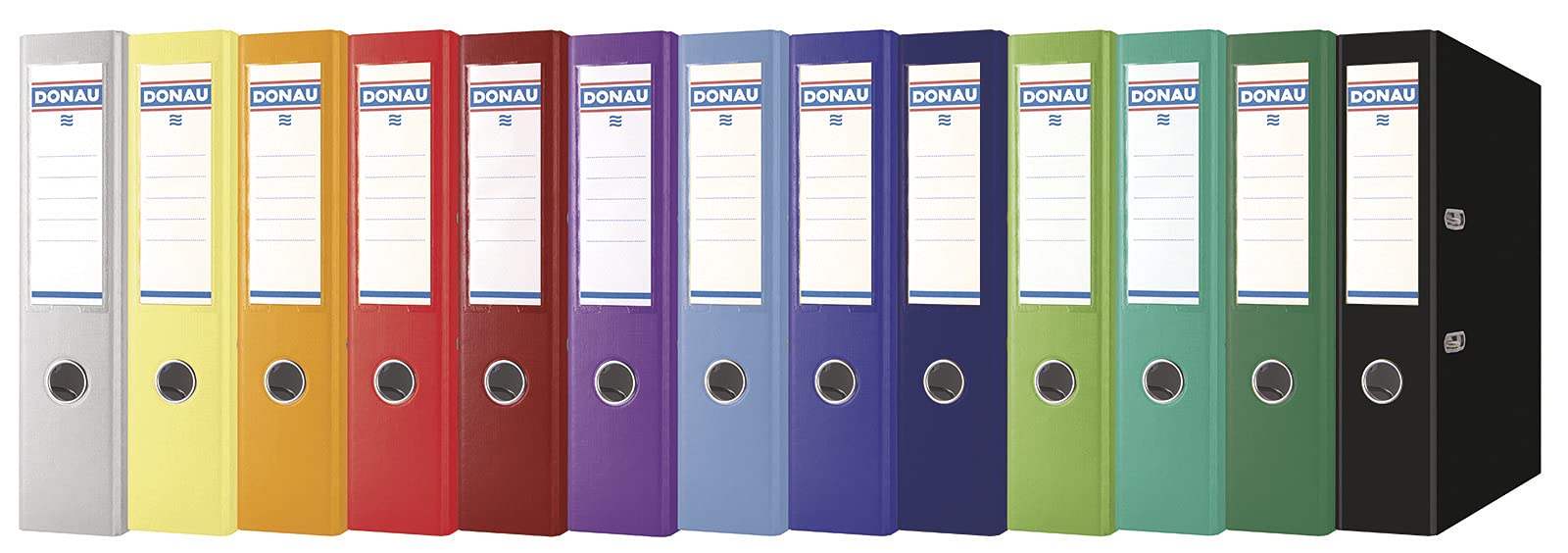 DONAU - Raccoglitore di alta qualità, larghezza 10 pezzi, formato DIN A4, 7,5 cm, 10 pezzi/turchese/rivestimento in plastica PP/carton, cartelle per ufficio, raccoglitori ad anelli, punto verde