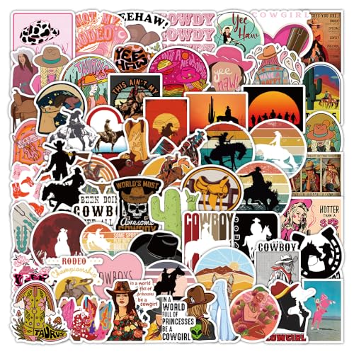 100pcs Western Country Cowboy Stickers Men and Women Universal Decorative Waterproof Vinyl Stickers Removable Repeatable Water Bottles Notebook Luggage Car Decals
