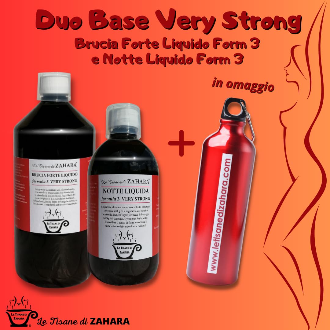 Duo Very Strong Formula 3 con Miscela Forte Liquido e Tisana Notte Liquida, Favorisce la Digestione e la Regolarità Intestinale, Routine Quotidiana Giorno e Notte