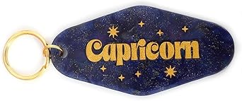 Astrological Leo Zodiac Sign Acrylic Keychain with Gold Stars
