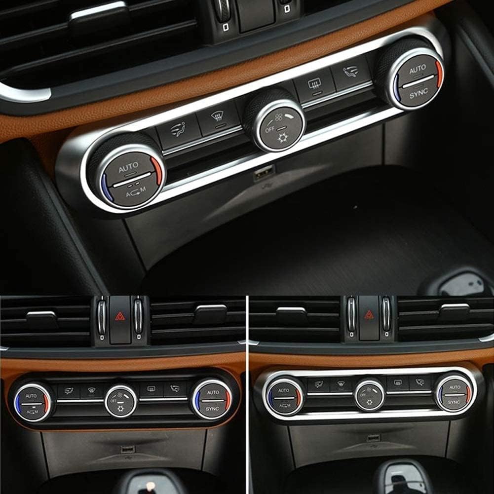 HARIN Accessori Adesivi per Cornice di Regolazione dell'Aria Condizionata del Centro Auto per Alfa Romeo Giulia 2017
