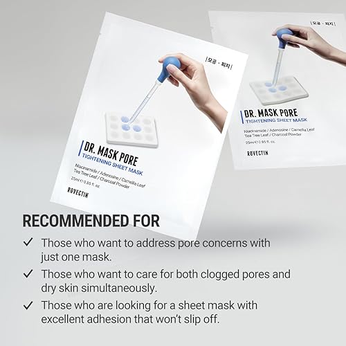 Miniatura 3 de ROVECTIN Dr. Mask Poros para control de sebo y tratamiento de poros, hidratante, estiramiento de poros (paquete de 5 unidades)