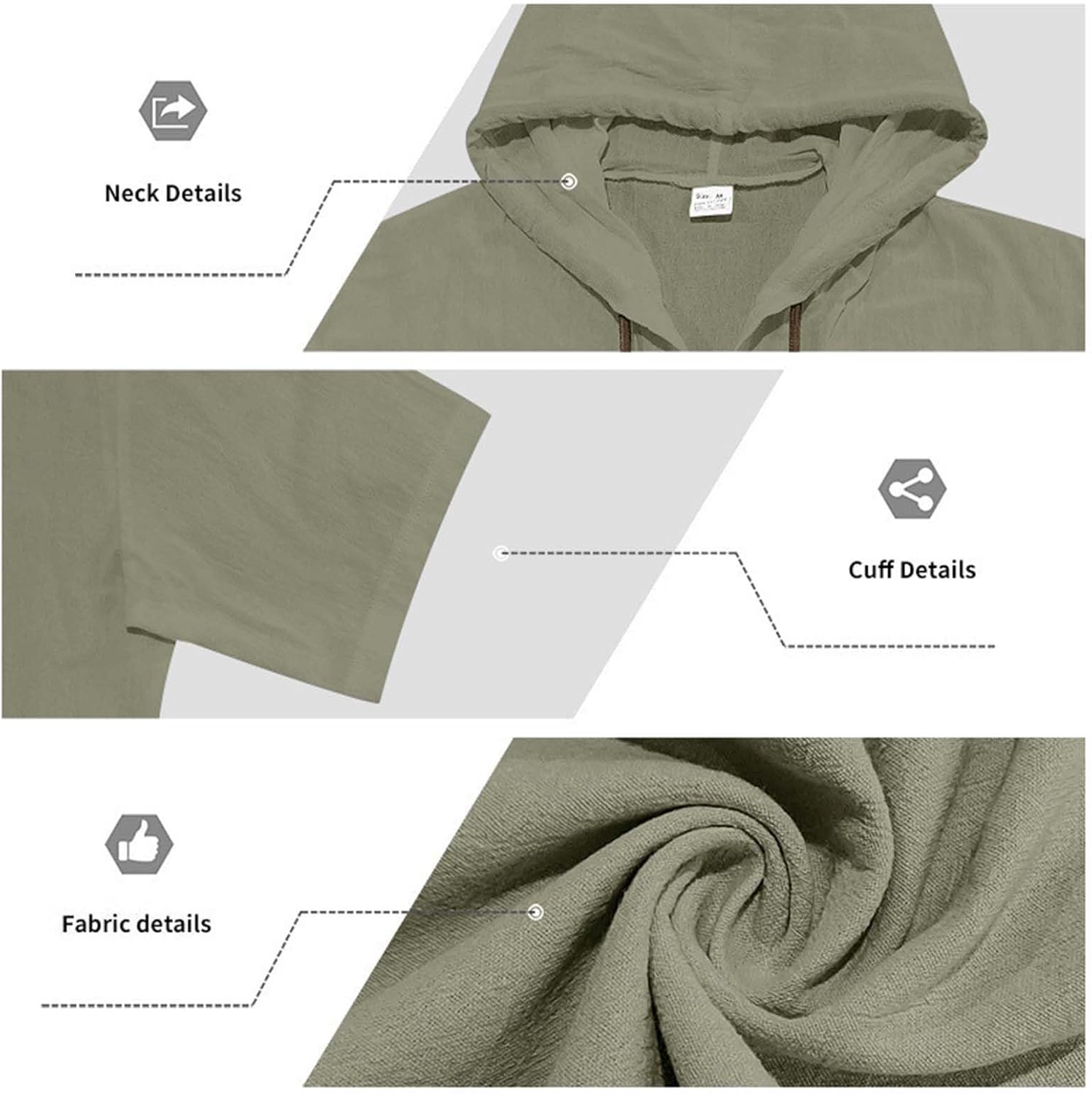 Cambkatl Men's Summer Linen 2 Piece Sets, Button Down Hoodie Shirts and Shorts Beach Vacation Travel Outfits with Pockets