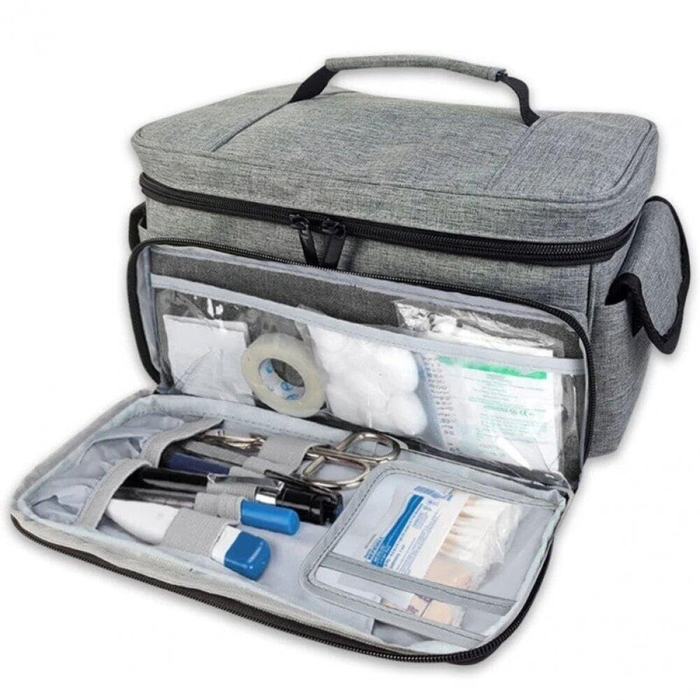 MRKU Cassetta di Pronto Soccorso Portatile per la Famiglia, armadietti Porta medicinali, Borsa Completamente Aperta e Vuota, Organizer per Bottiglie per Forniture mediche di Emergenza
