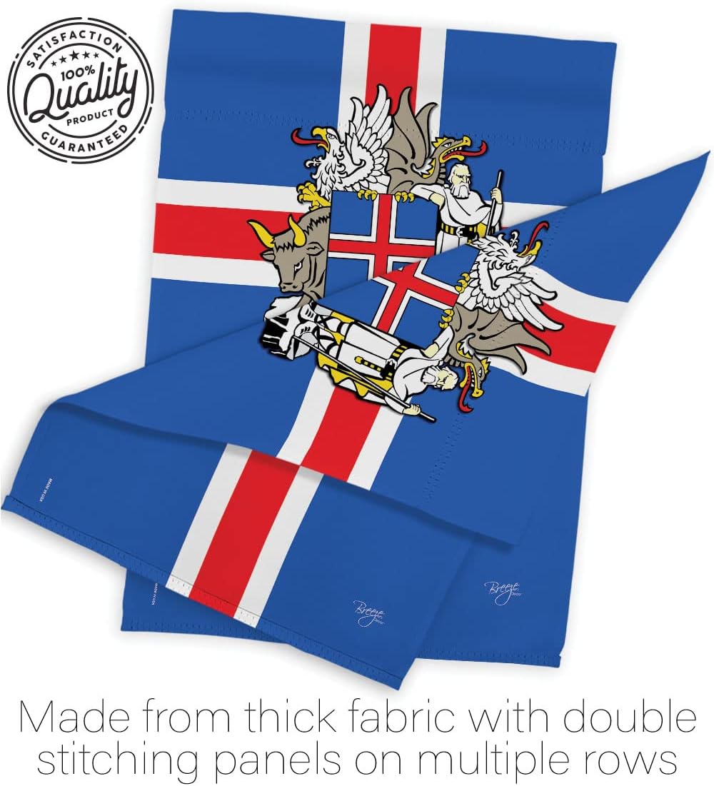 Breeze Decor G158170 Iceland Flags of The World Nationality Impressions Decorative Vertical Garden Flag 13" x 18.5" Printed in USA Multi-Color