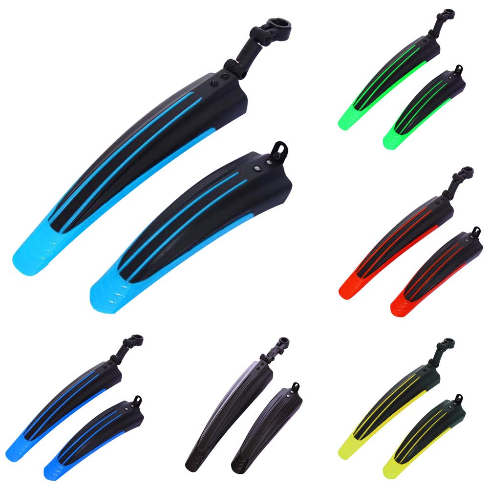 Hotype Garde-boue Vélo Complet Avant/arrière – Couverture Large, épais, Réglable, Universel 20-26″ – VTT, Route, Ville (Noir, 2 Pièces)