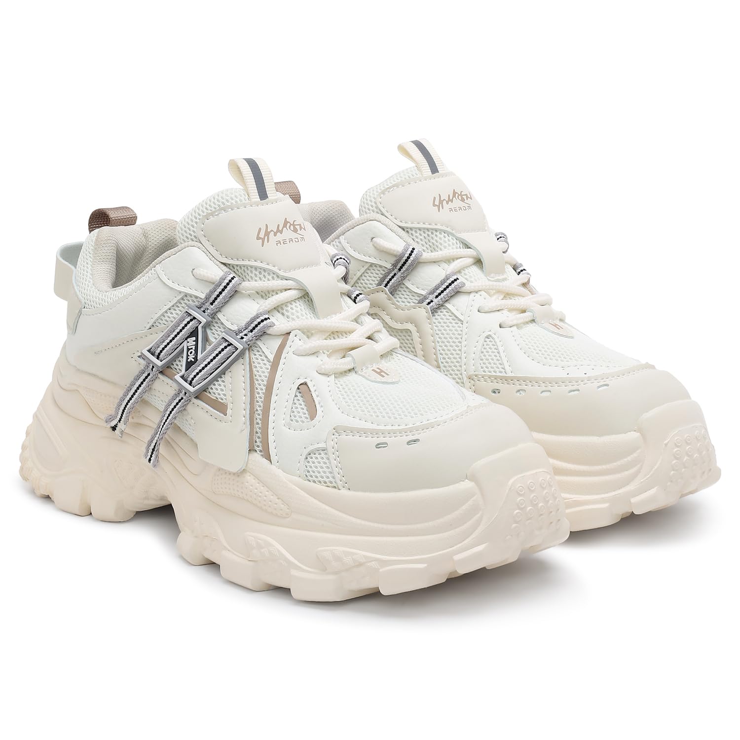 cassiey Women's Round Toe Lace-Up Casual Sneakers-picture-34