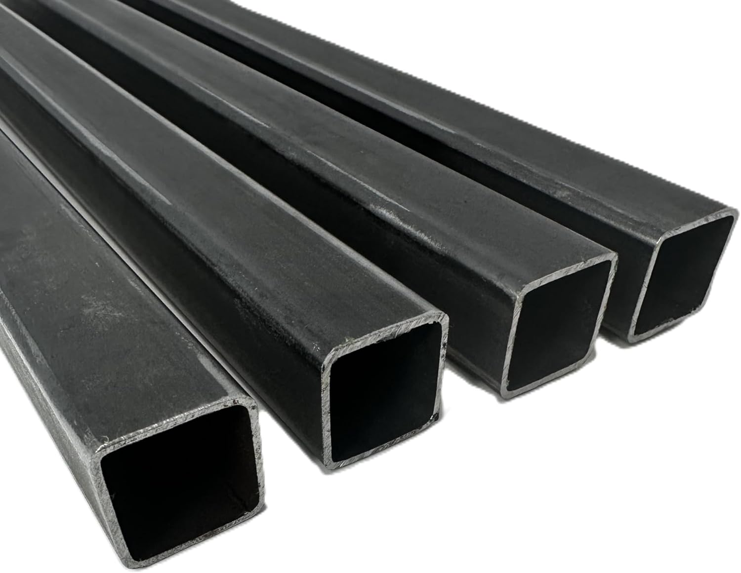 (4 PACK)- 1" x 1" MILD STEEL SQUARE TUBING - 4 Foot Length (48 inches) - 1/16" Wall Thickness (16 Gauge)- A36 Raw Steel Tube. Perfect for Construction, Repairs, Welding. (16 Linear ft Total)