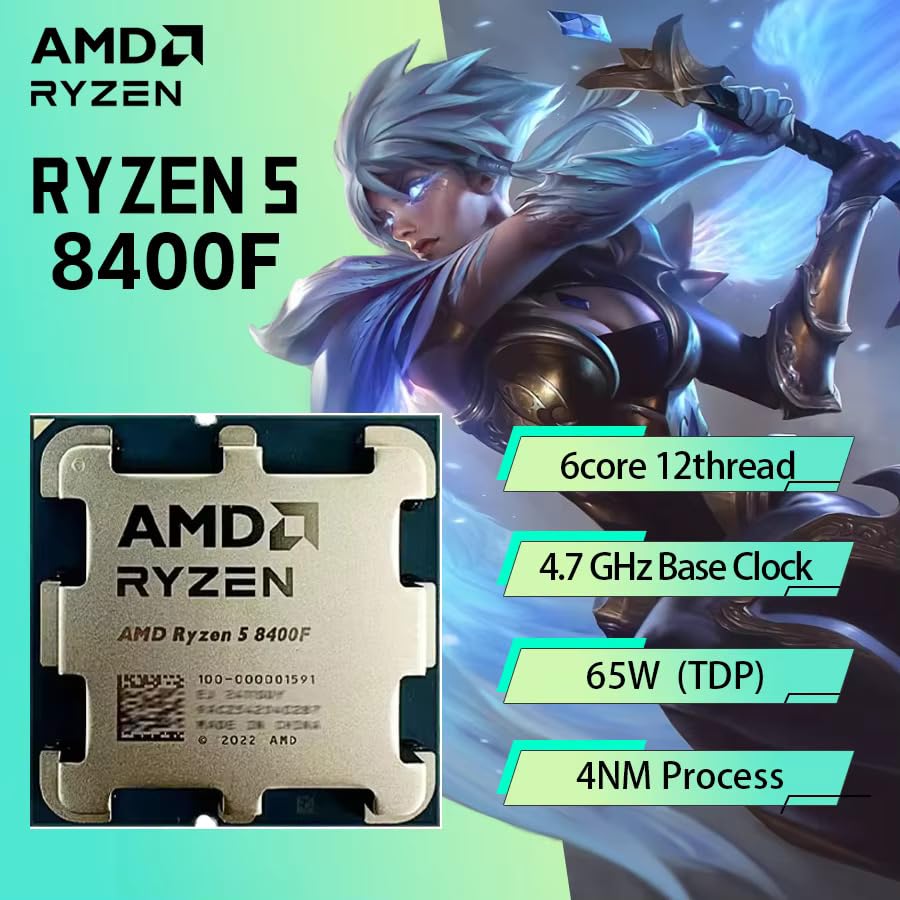 Amazon.com: Ryzen 5 8400F Processor: 6-Core, 12-Thread, 4.2-4.7