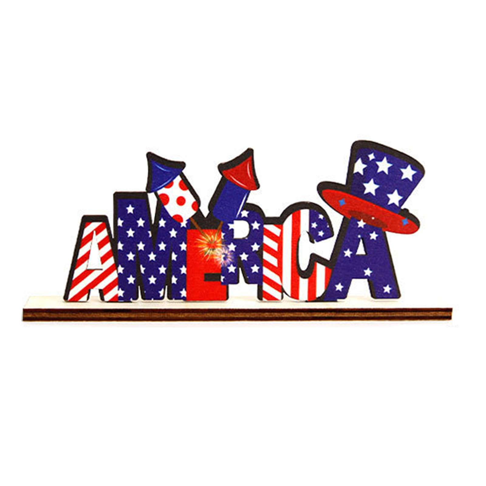 Tsophreniq 4th of Julys Decorations Patriotic Centerpieces Wooden Memorials Day Independences Centerpieces Independences