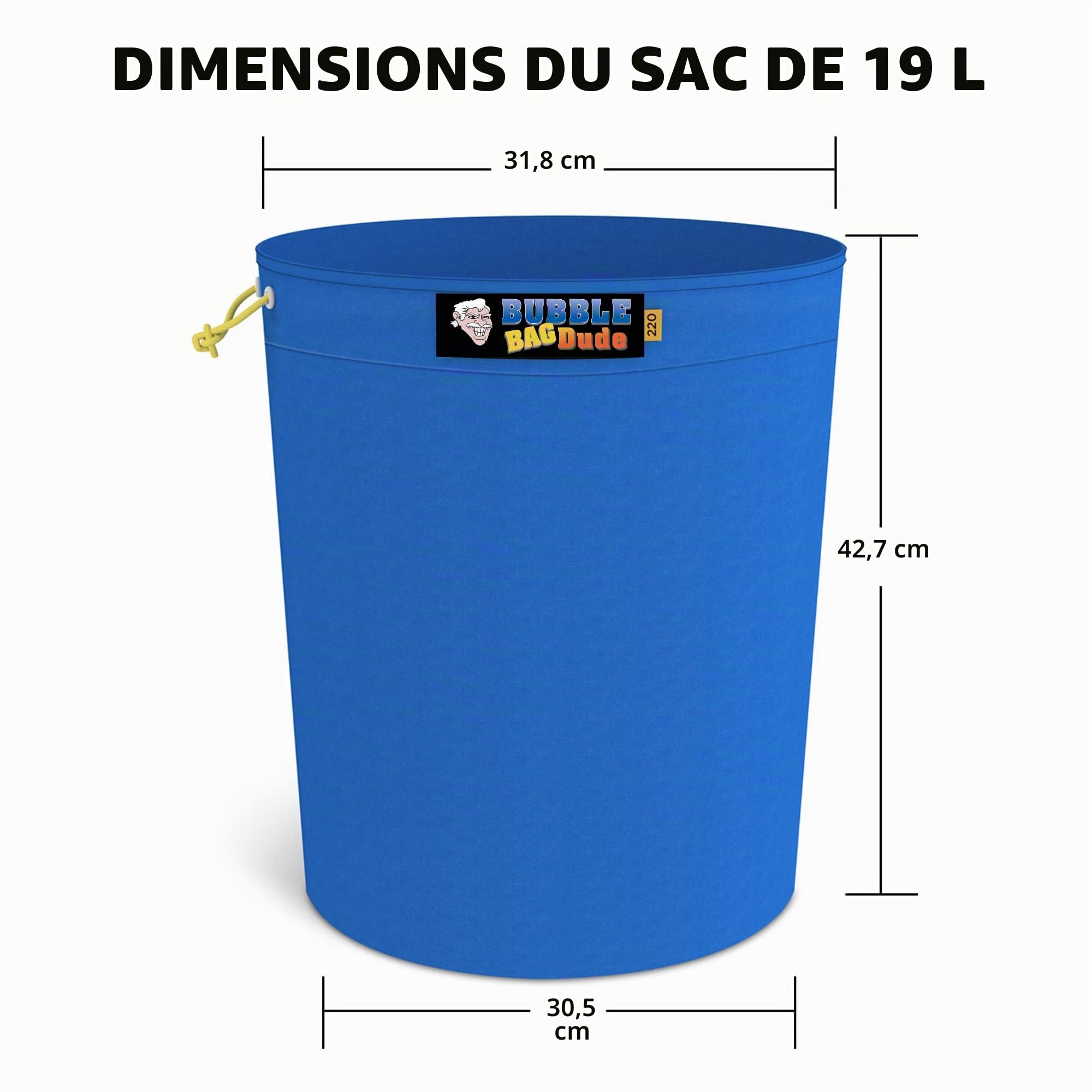 BubbleBagDude Kit d’extraction avec 4 sacs « Bubble Bag » de 19 litres, avec écran de pression et sac de rangement