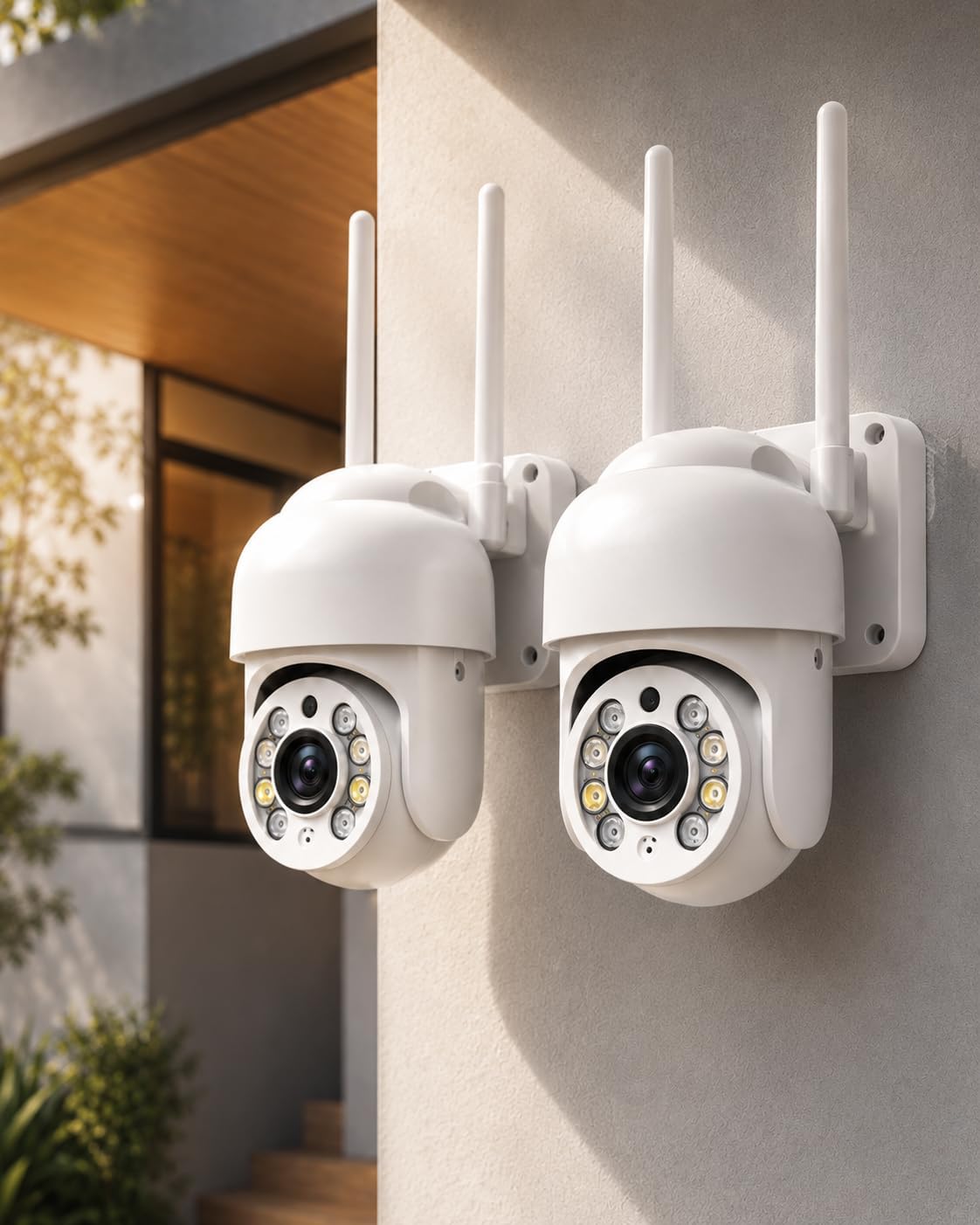 Kit 2 Câmeras Wi-Fi Inteligentes com Visão Noturna Colorida
