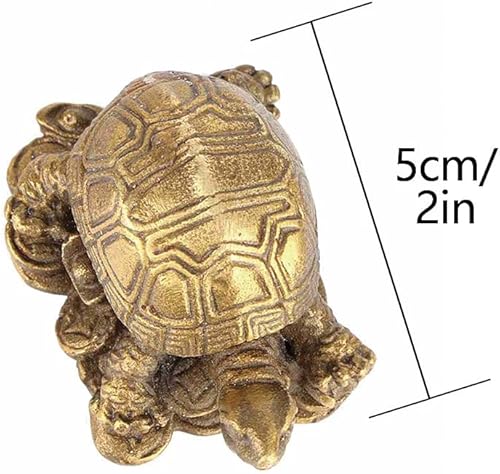 Miniatura 2 de Tortuga de latón, hecha a mano, tallado, mascota, longevidad, rica, afortunada, china, mini tortuga, figuritas, decoración, escultura,