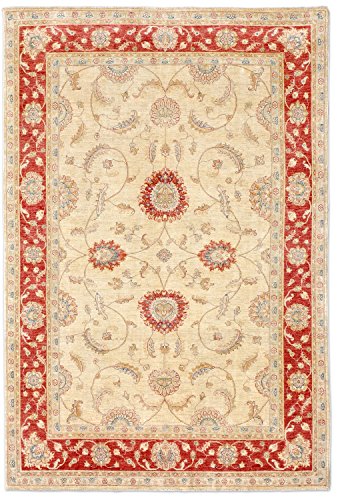 Preisvergleich Produktbild Thomas Ziegler Pakistan Orientteppich beige / Hochlandwolle - 213 x 289