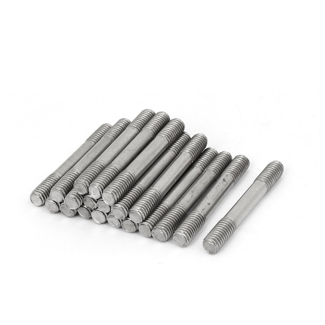 Uxcell Silver Sourcingmap M6x45mm 304 Stainless Steel Double End Threaded Stud Screw Bolt 20Pcs