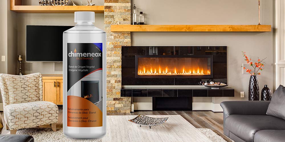 Caja 8 Botellas de 1 litro Bioetanol 99,5% Origen Vegetal para chimeneas | chimeneox