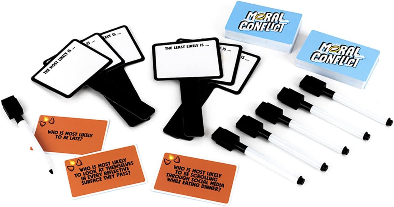Professor PUZZLE Moral Conflict Games - “Most Likely to” Game for The Whole Family - Hilarious Family Game of Shame.