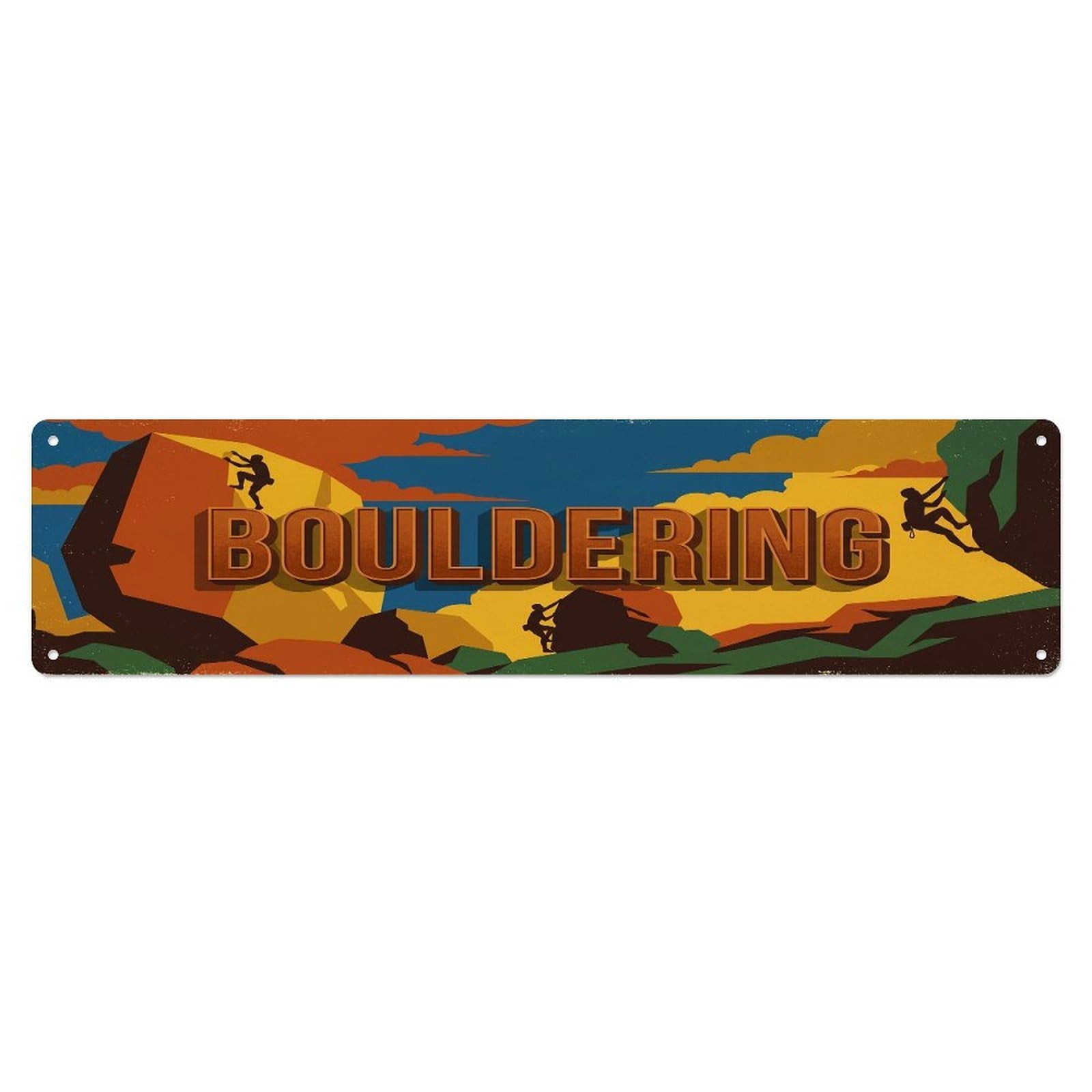 Cmhok Vintage Style Vintage Bouldering Outdoor Activity Sports Metal Tin Sign Wall Decor For Cafe, Club, Garden Metal Poster 4X16inch