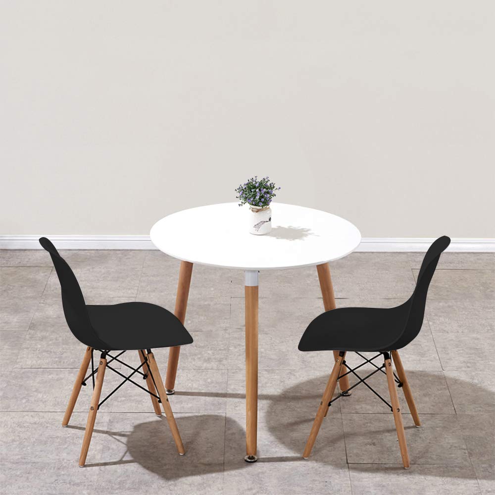 ホワイトテーブルとブラック椅子のセット