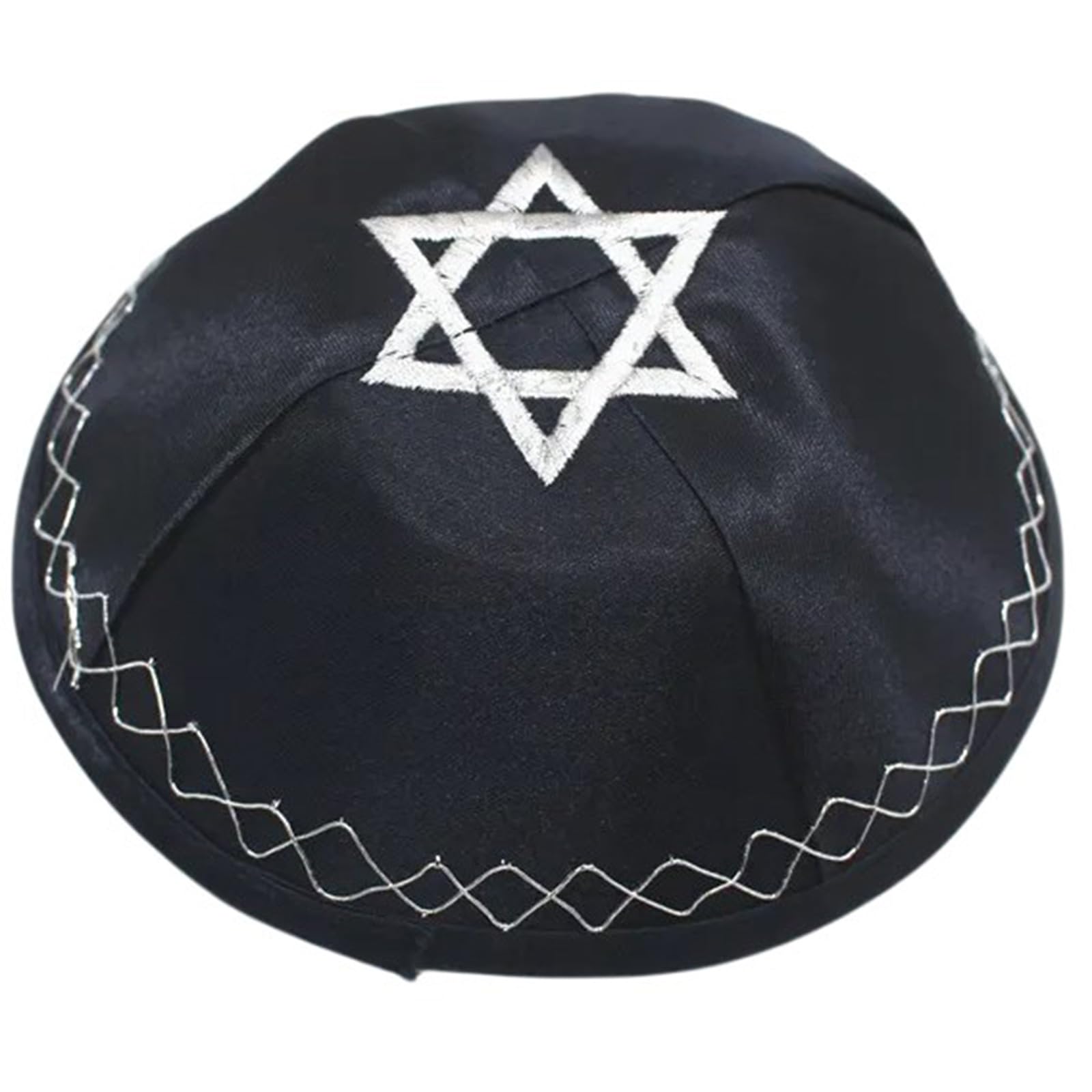 Hredwep Elegant Kippah Caps for Adult Jews Hat Embroidery Star Kippa Caps Comfortable Yarmulke Hat Judaica Kippa Hat Accessory