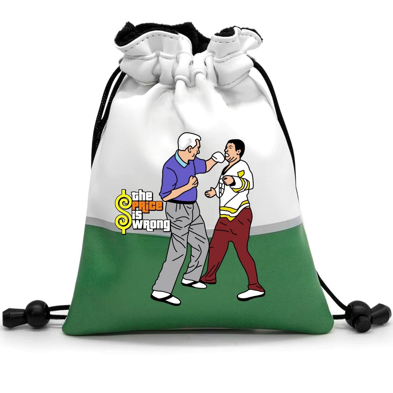 Artpreti Funny Golf Valuables Pouch,Golf Pouch Bag with Drawstrings Golf Tee Leather Tee Ball Bag for Men Women - The Price is Wrong
