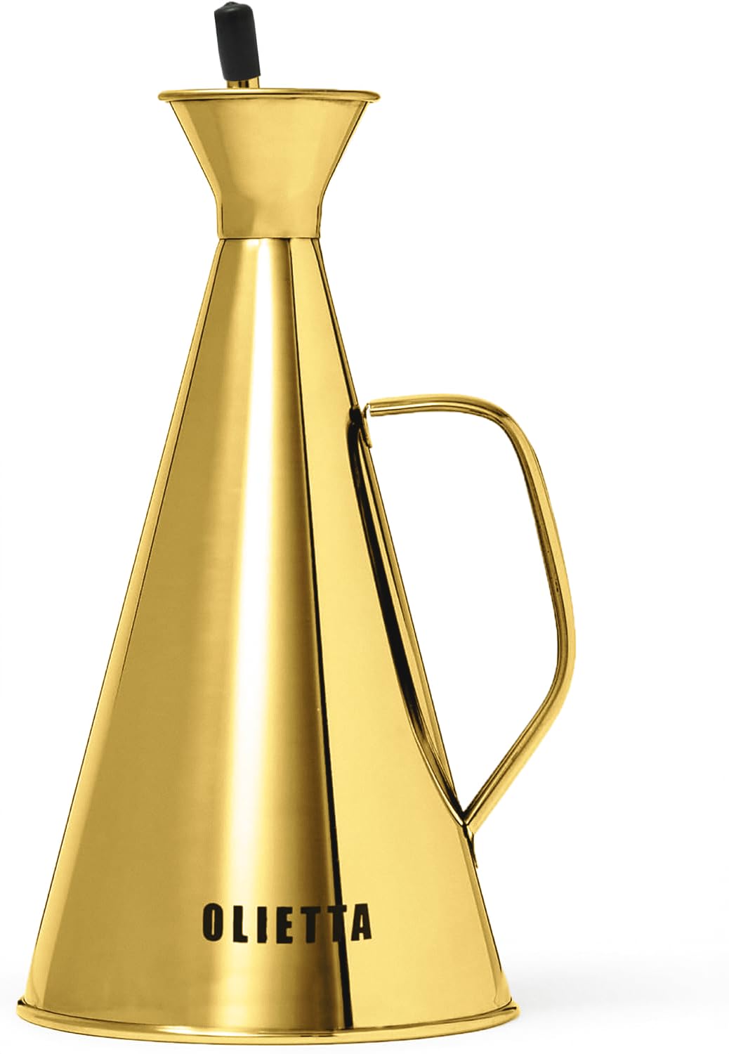 Olietta Oil Dispenser Gold Stainless Steel Non Drip Leak Proof No Mess Olive Oil & Vinegar Pourer & Kitchen Drizzler Bottle 750ML 0.75 Litre Great for Pouring & Drizzling Easy to Clean & Leakproof