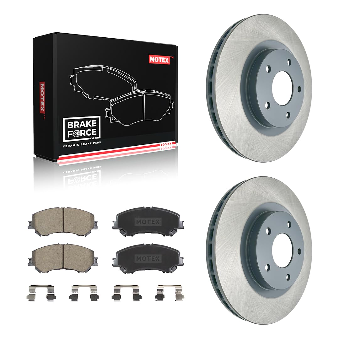 MOTEX Front Disc Brake Kit for Mitsu 07-20 Outlander 08-17 Lancer 11-21 Outl Sport 11-18 RVR, Jeep 07-17 Compass/Patriot, Chry 07-10 Sebring 11-14 200, Dodge 08-14 Avenger 07-12 Cal (with 294mm rotor) - 2