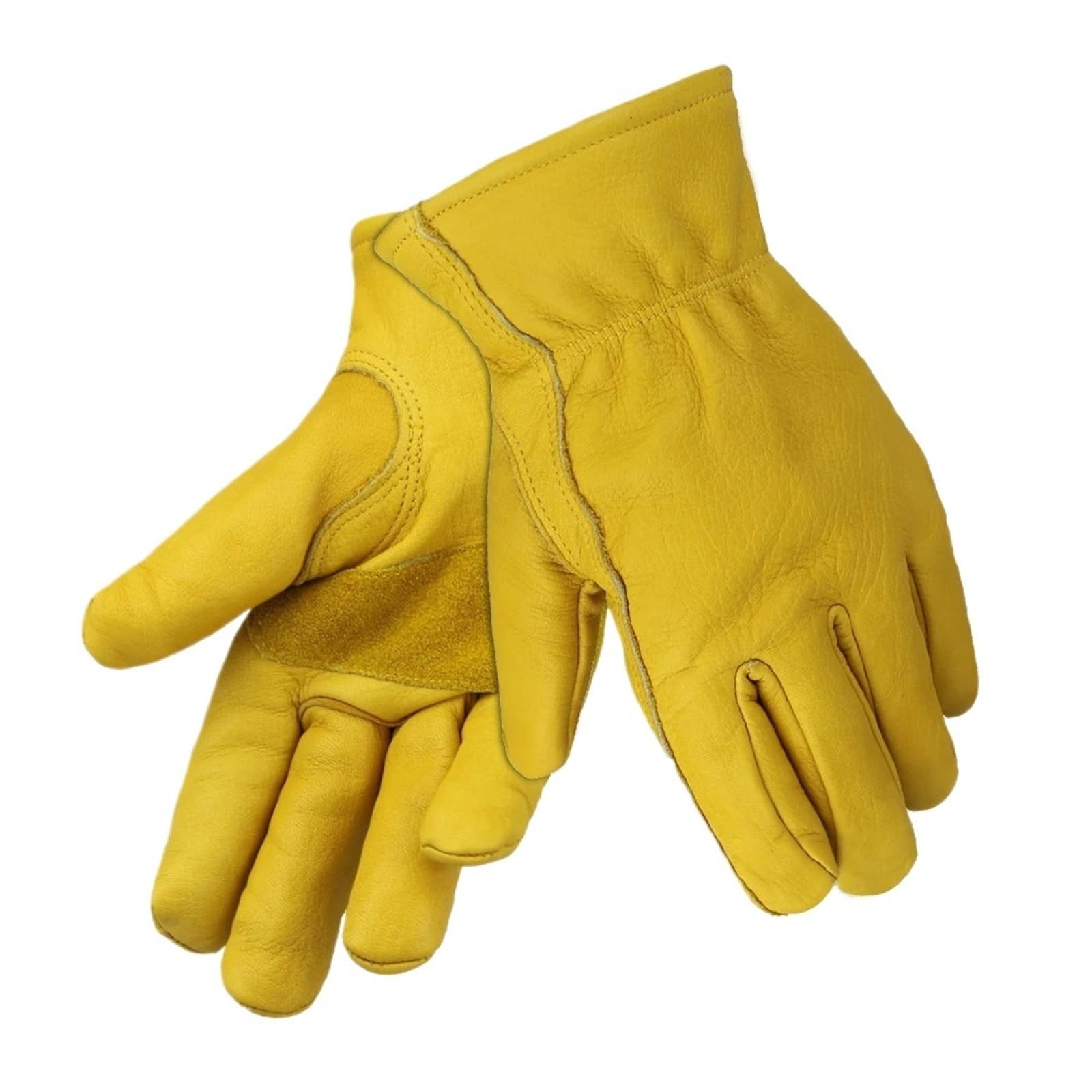 Generico Guanti da lavoro in pelle bovina foderati in pile | Guanti termici invernali in pelle for uomini e donne for lavori con tempo freddo(2 pairs,L)