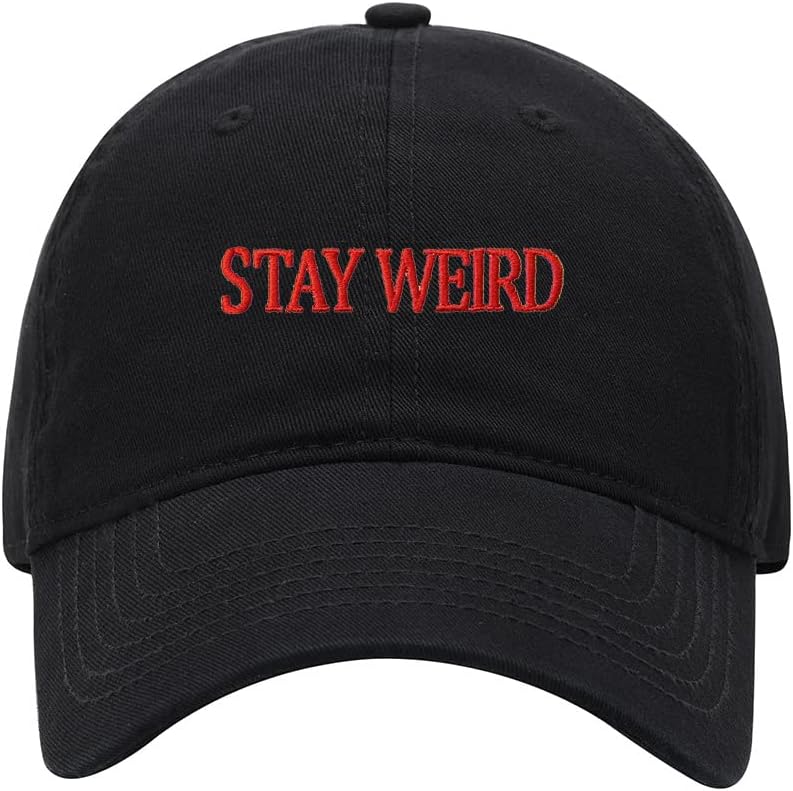 Baseball Cap Men Stay Weird Embroidered Washed Cotton Dog Hat Baseball Caps