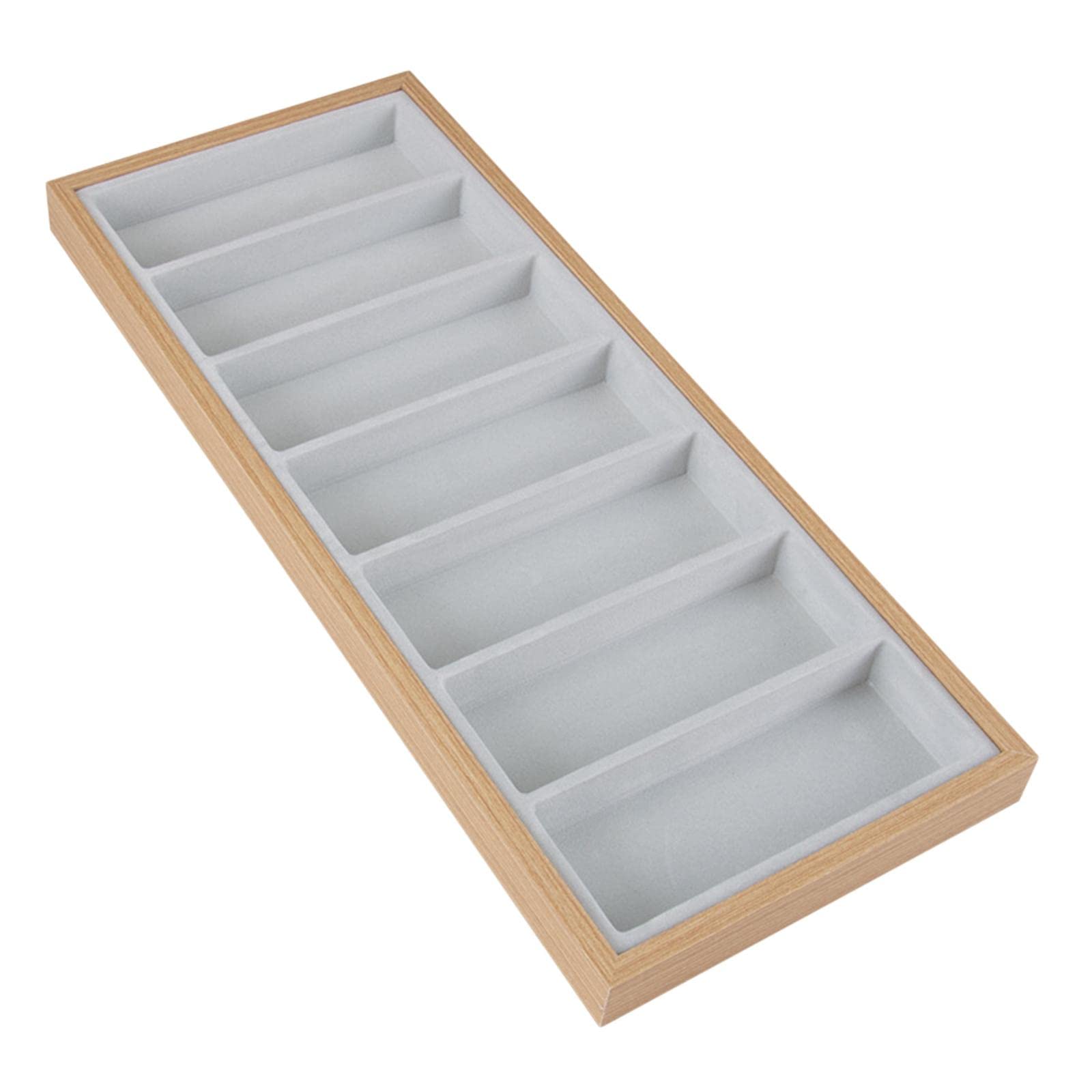 Juego de 2 bandejas apilables para gafas de sol, organizador de almacenamiento, color gris