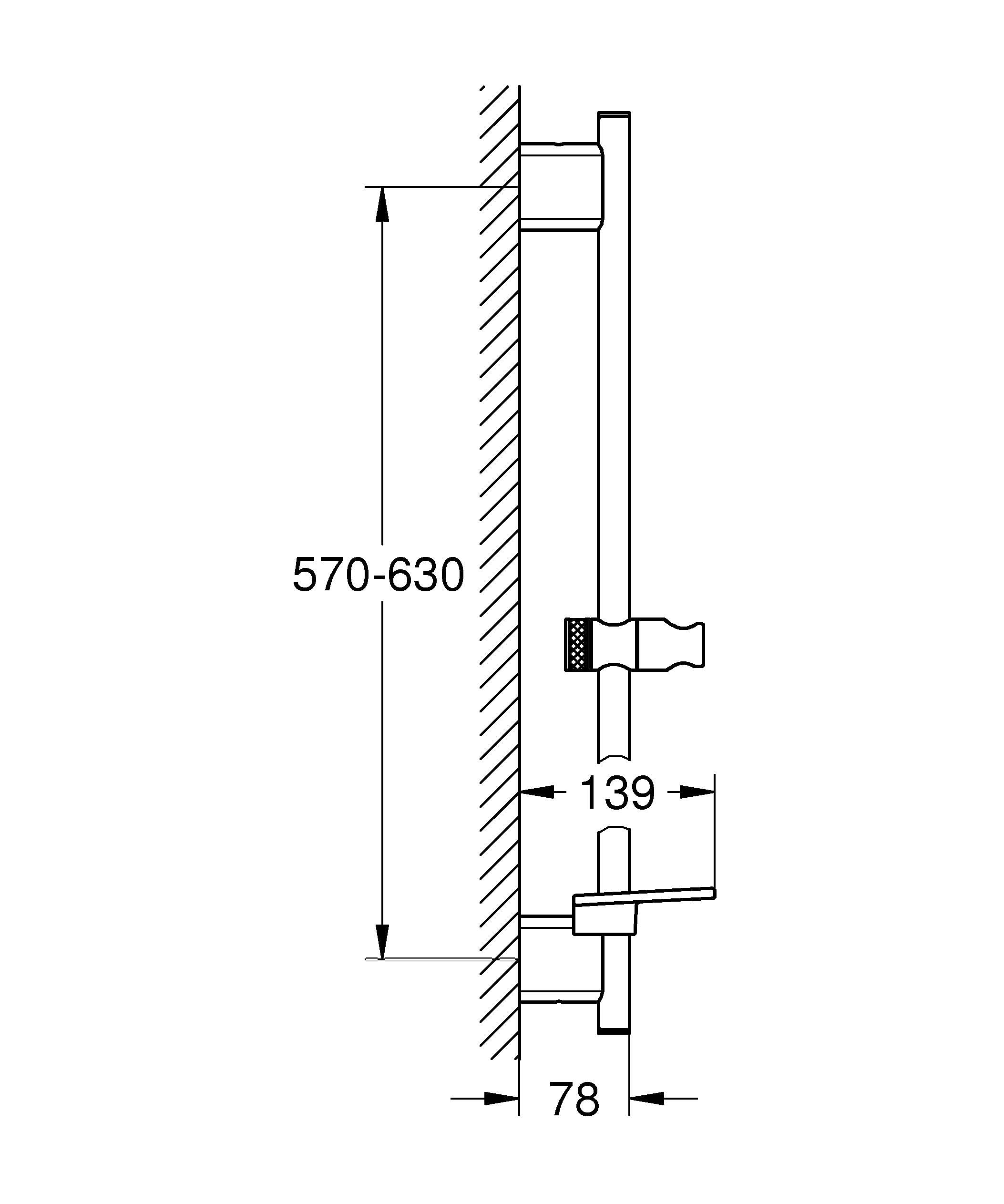 GROHE Rainshower SmartActive, Brausestange 60cm mit Ablage, Gold