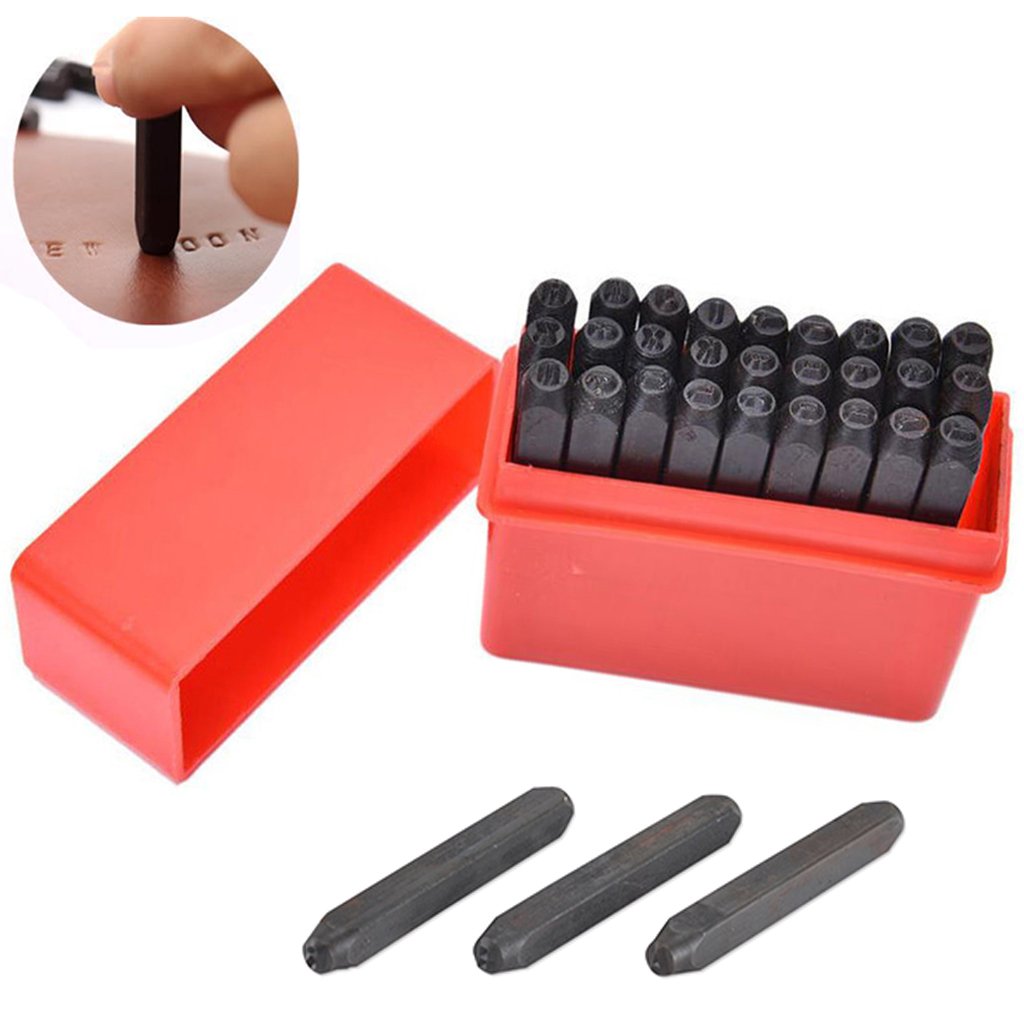 Juego de 27 Piezas de Letras Z LPHBET con Punzón ''&'' para Madera (4 Mm, 5 Mm Y 8 Mm), Negro, 8 mm