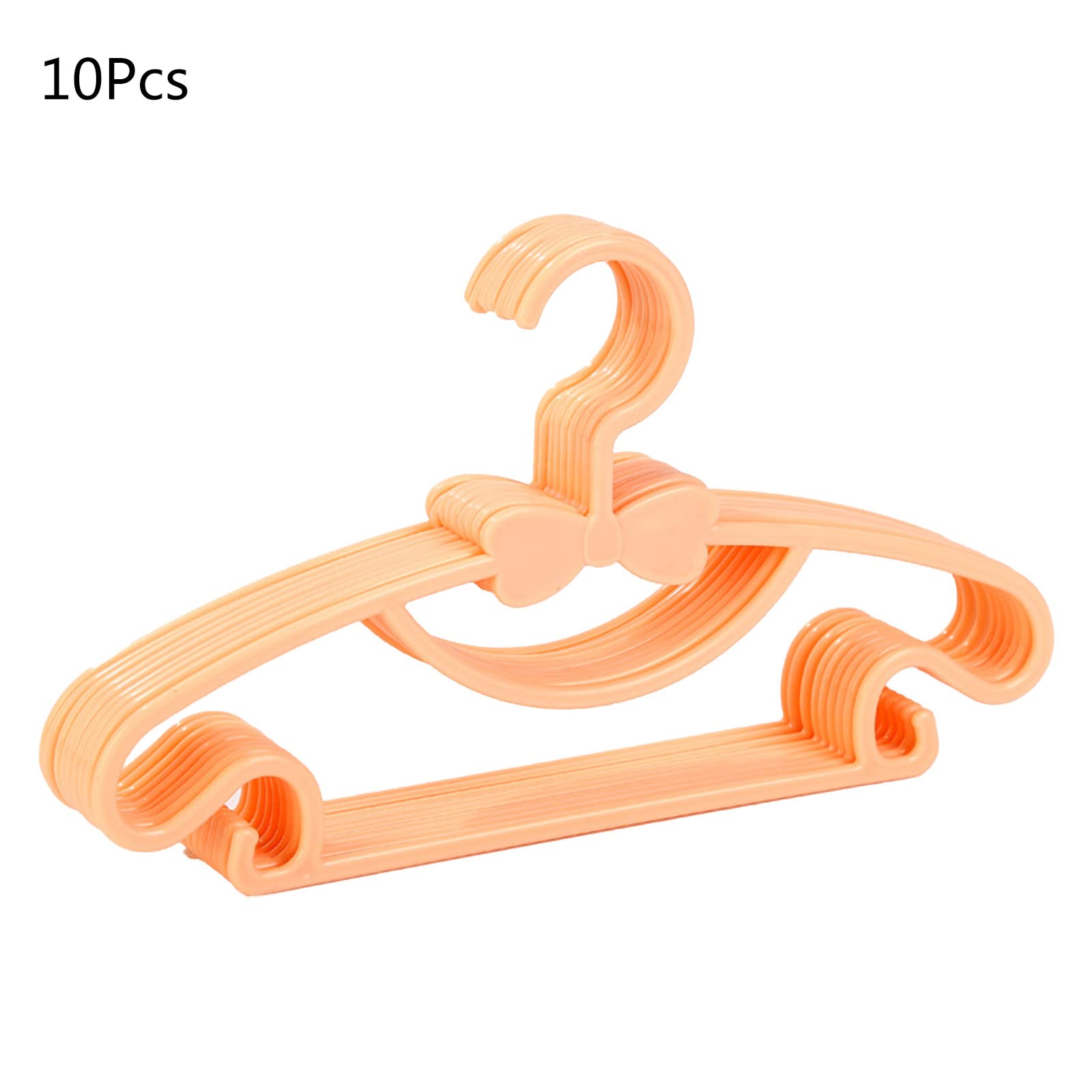 YANIYA 10 PCS Lovely Slip-Proof Bowknot Hanger Baby Clothing Organizer Nonslip Accessory for Baby Dresses Pants Suits Shirts Clothing Organizer for Small Bedroom, Orange