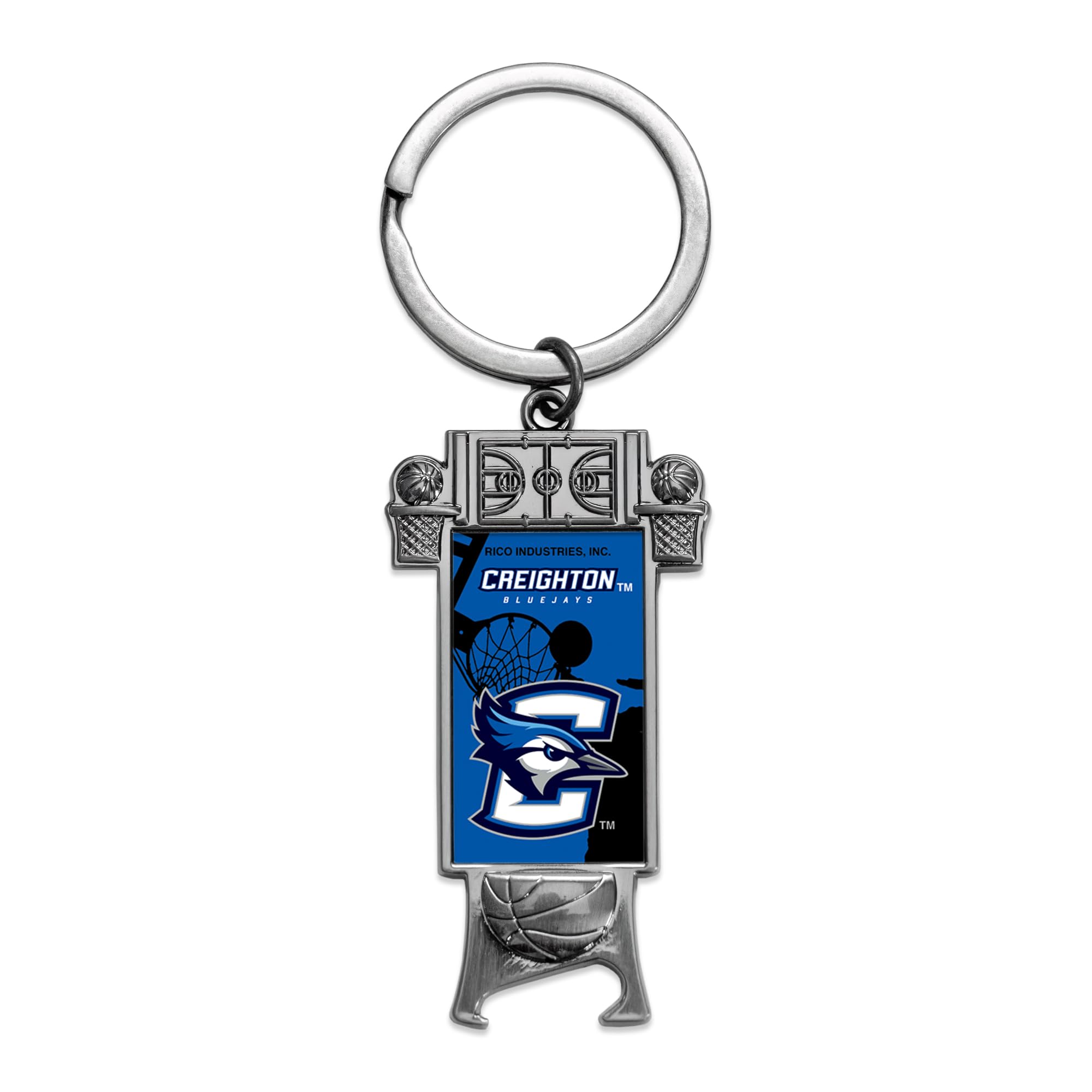 Rico Industries NCAA Creighton Bluejays Sculpted Bottle Opener Keychain -Great Gift Item