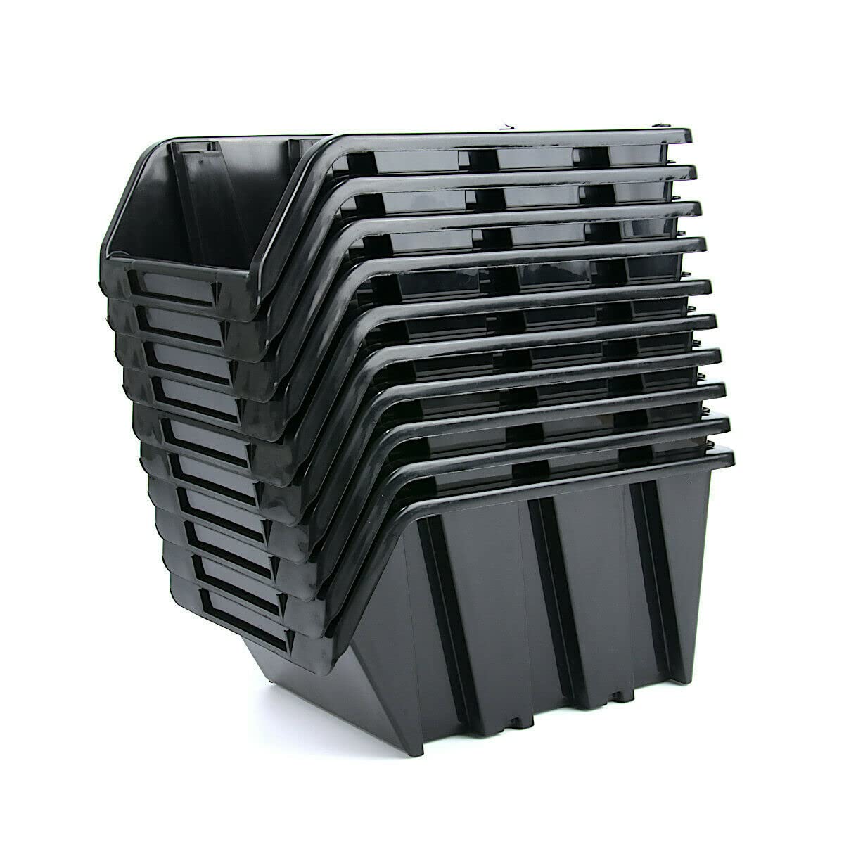 Lot De 36 Boîtes De Rangement Empilables - Noir, 115 X 80 X 60 Mm, Pour Atelier, Garage, Vis Et Petites Pièces