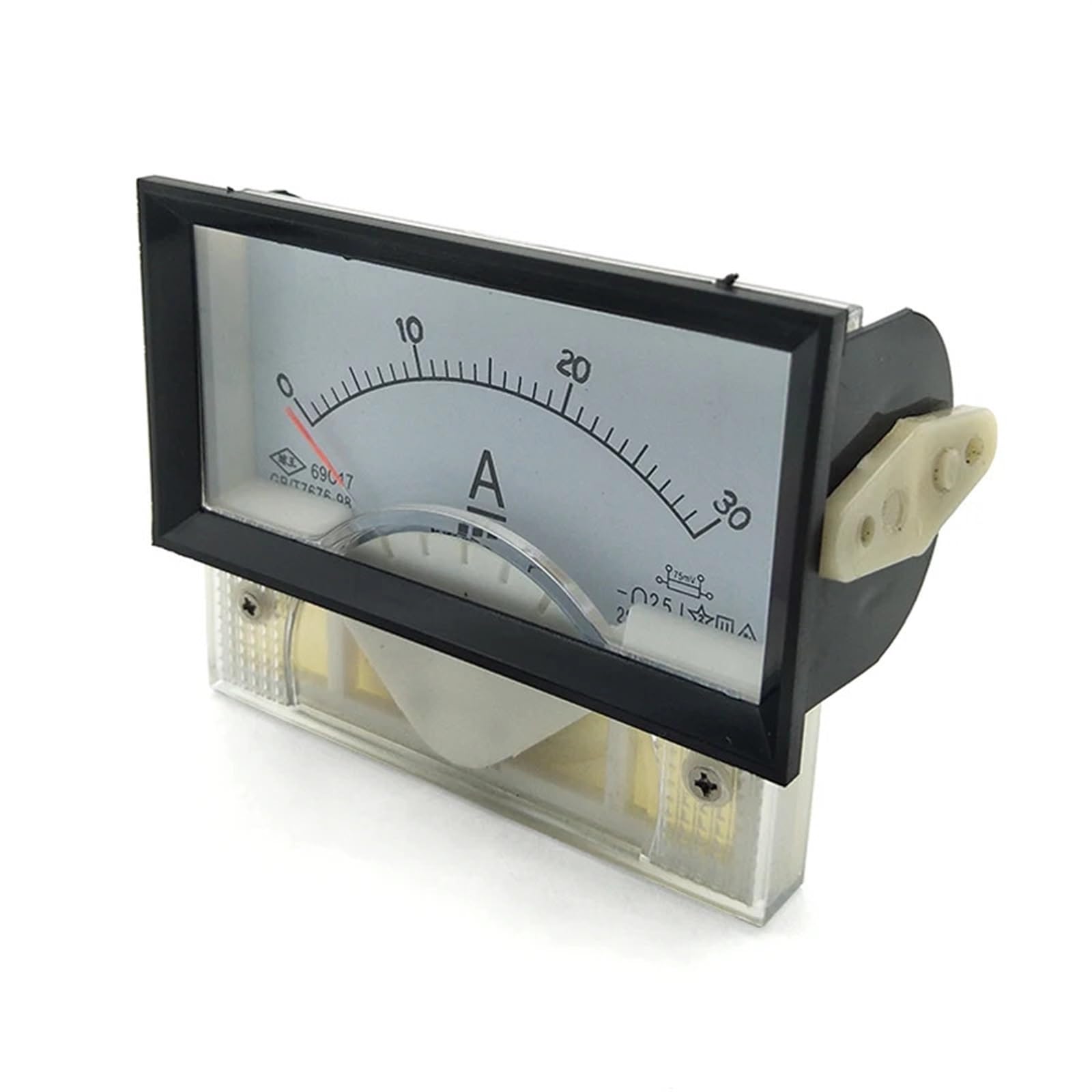 Ampèremètre analogique 69C17 DC 0-30A de 85x45mm pour tableau électrique - 5
