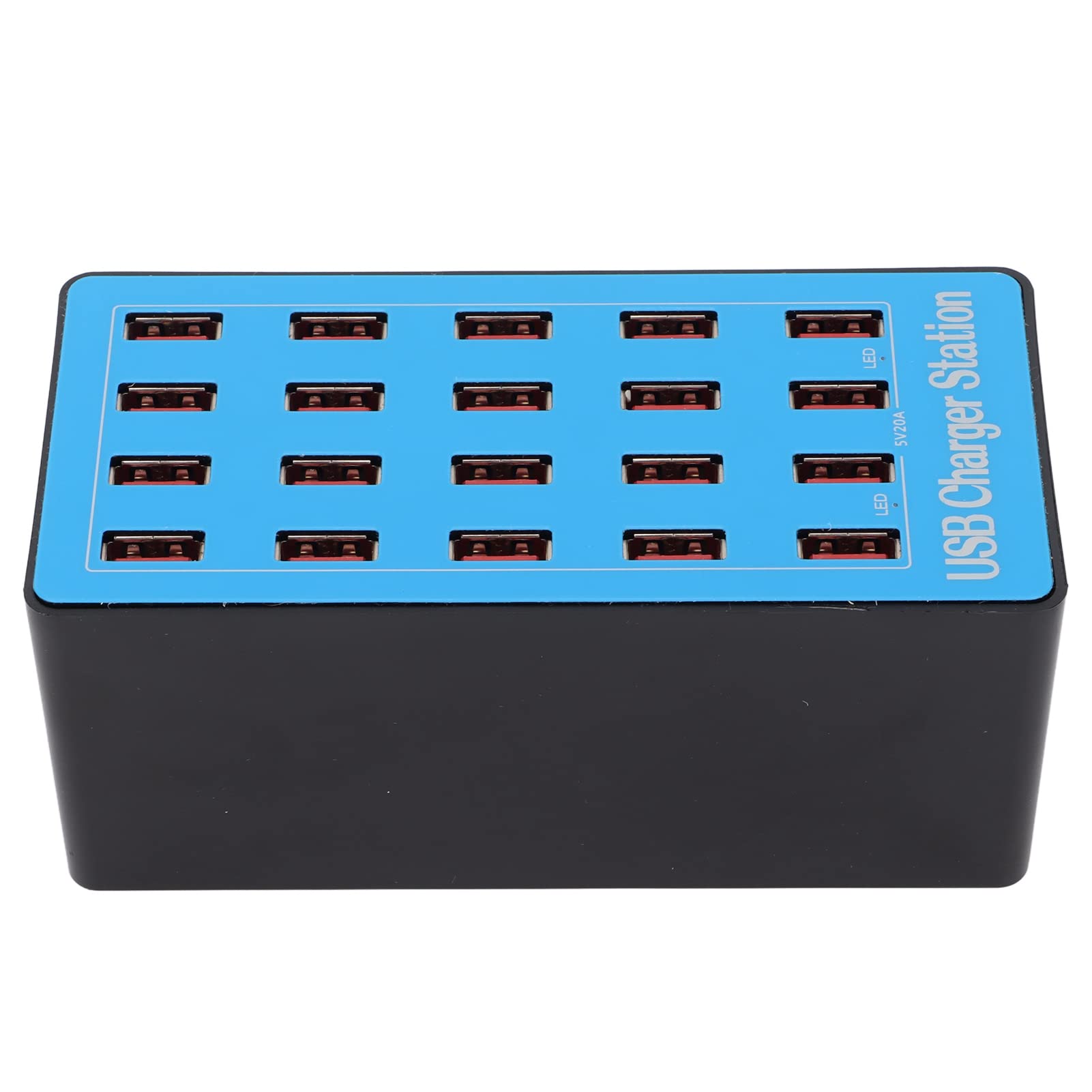 Station de Rapide USB 100 W 20 Ports, Chargeur Rapide USB de Bureau de Voyage, Adaptateur de Bande d'alimentation pour Chargeur Mural USB, Station de Multi-Ports (Prise UE)