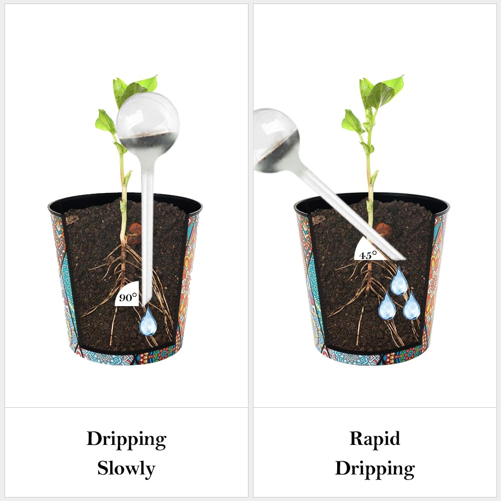 6Pcs Globos de Riego, 26.5x8cm Bolas de Riego Automáticas Equipos de Riego para Plantas Flores Bolas de Riego Automático Sistema para Plantas en Maceta