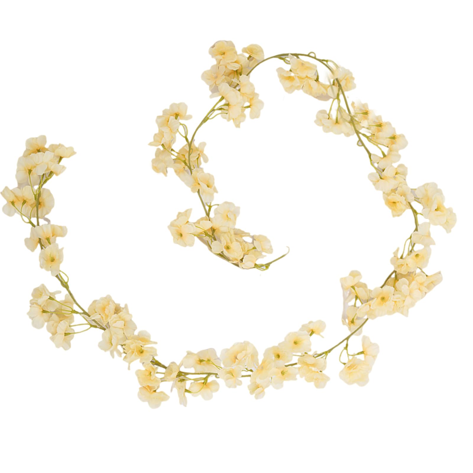 Jazuaiao Flexible Blossom Branch Realistic Petals Texture Hanging Flower Decoration for Indoor Outdoor Event 180cm Artificial Blossom Garlands