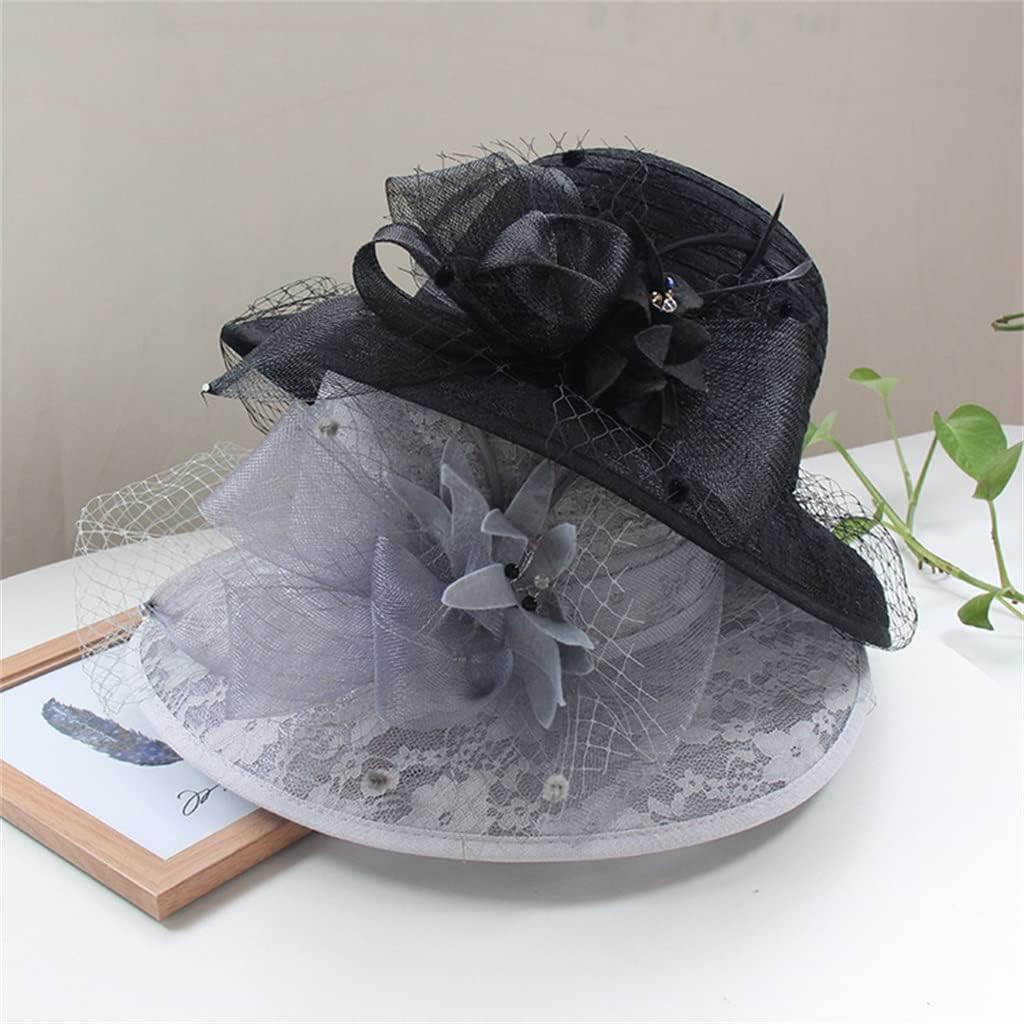 Hut Damen Sommer Spitze Mesh Blumentopf faltbar Kuppel Sonne Outdoor großkrempig kühl (b En Storlek)