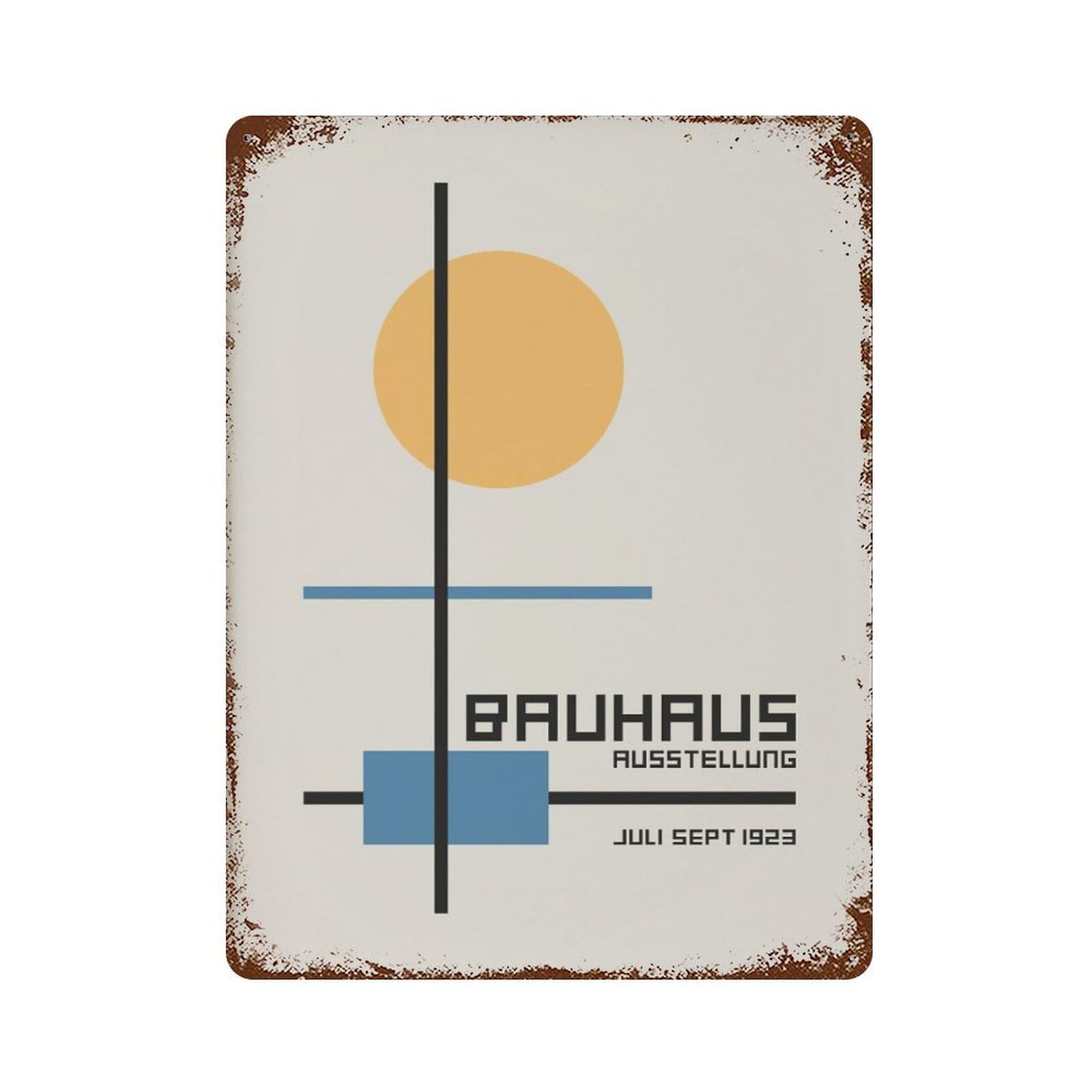 xiaoxiaoshen Bauhaus Exhibition Retro Geometric Wall Decor Art Metal Tin Poster Modern Home Decor Art Home Bar Shop Decorations Vintage Sign 40x30cm