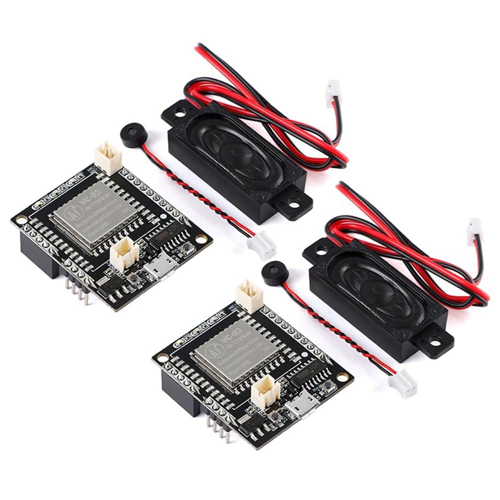 2 Pezzi -02-Kit AI Intelligente Scheda di Sviluppo Vocale Offline VC02 Modulo di Controllo Vocale di Riconoscimento Offline