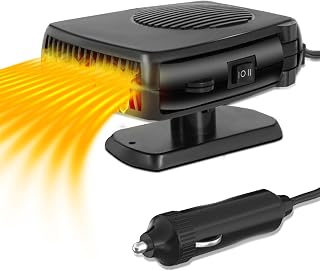 Car Heater, 12V 200W Portable Windshield Defroster Fast Heating and Cooling Auto Car Defogger Window Defroster Automobile Windscreen Heater Plug in Cigarette Lighter Heaters with 360 Degree Rotary