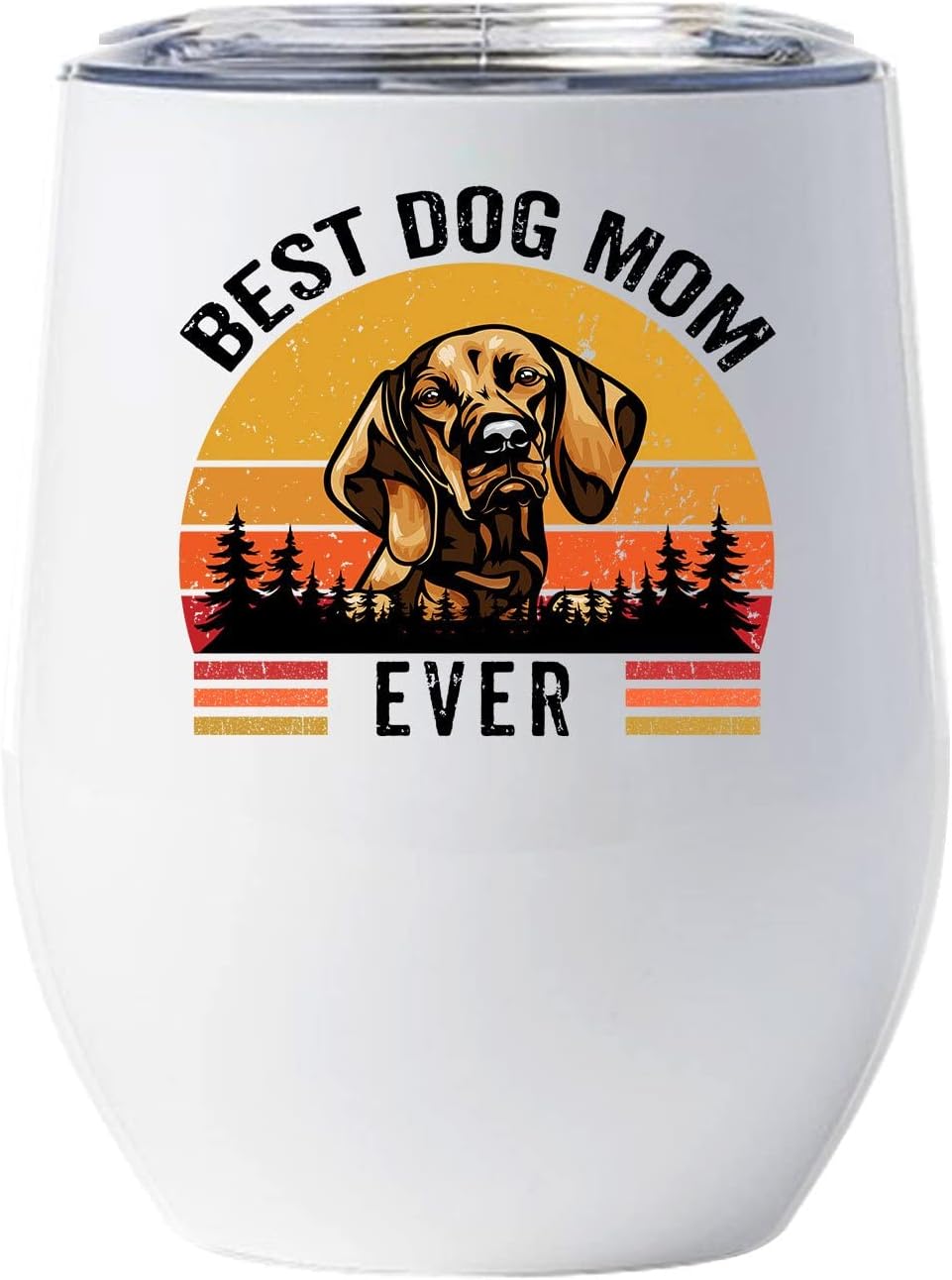 Best Dog Mom Ever Cup - Lhasa Apso Tumbler 12oz With Lid Gift For Dogs Lover - Vintage Sunset Wine Glass - Funny Lhasa Apso Mug Tumblers Stainless Steel Presents Idea For Women