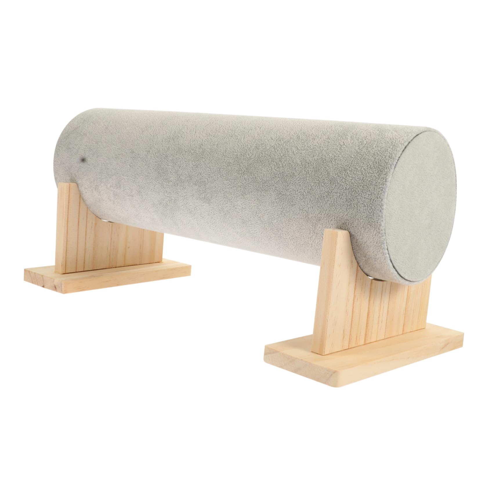 Présentoir pour accessoires capillaires en bois et métal gris glace 36 cm