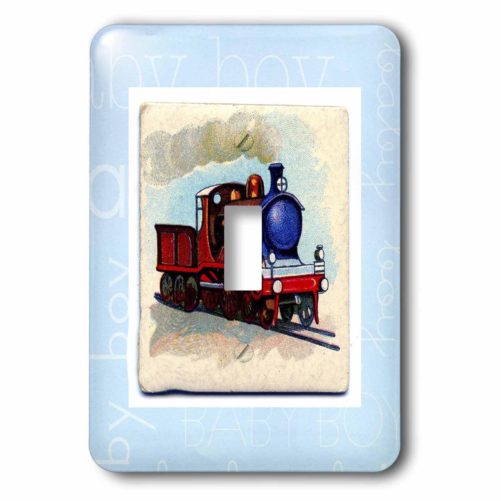 Interrupteur train rouge bleu enfant 3drose LSP 35340 plaque interrupteur vintage