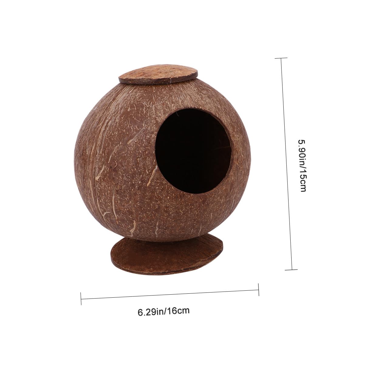 Sosoport 2stücke Poliertes Kokosnussschalen-Nest Für Haustiere Für Vögel Hamster Und Eichhörnchen Mit Basis Für Desktop Langlebig Und Natürlich Perfektes Schlafplatz Für Ihr Tier