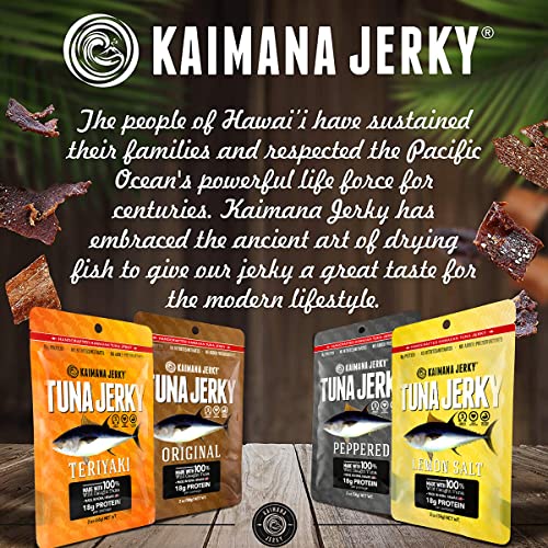 Kaimana Jerky Ahi Tuna 4 Pack Variety Bundle - All Natural & Wild Caught Tuna Jerky. Made In Usa. 18G Protein & Good Source Of Omega-3'S #TOP7