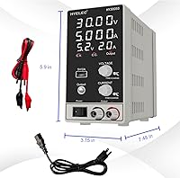 Vista 6 de Fuente de alimentación CC variable 30V 5A, Hyelec Fuente de alimentación regulada de conmutación ajustable con pantalla LED de 4 dígitos, ajustes
