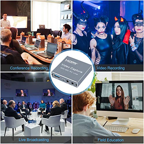 image for TKHIN Capture Card, 4K HDMI Game Video Capture Card with USB 2.0 & Mic